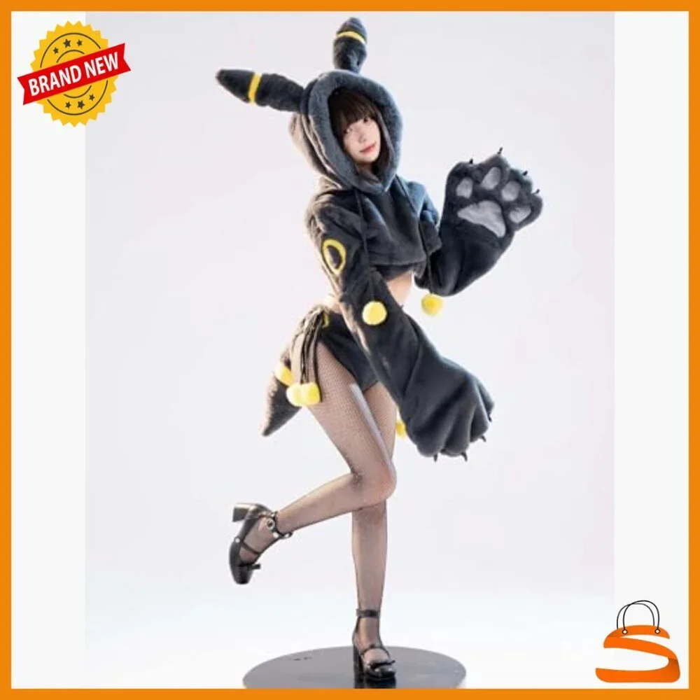 Fluffy Anime Cosplay Lingerie Set with Hoodie Tail Gloves